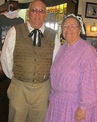 Elderly couple standing together