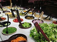 Vegetables placed on a table