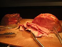 Chunk of meat being sliced