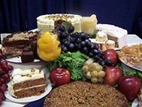 Tables chairs and paintings