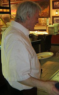 Man holding a plate